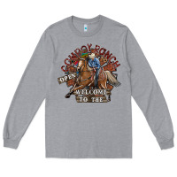Heather Grey cowboy ranch Long Sleeve Tee - SublimationCraftShop