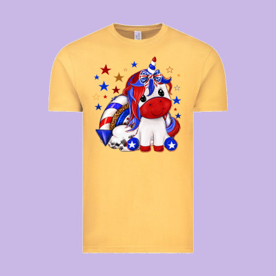 Vintage Tee 4th of july american unicorn