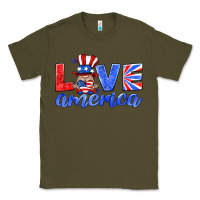 Army Green love america gnome Classic Tee - HRA Design Shop