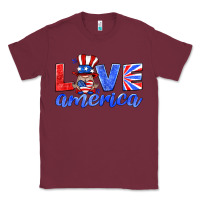 Burgundy love america gnome Classic Tee - HRA Design Shop