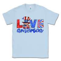 Dusty Blue love america gnome Classic Tee - HRA Design Shop
