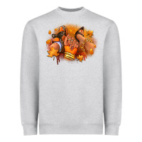 Heather Grey Fall sneaker and heel afro woman Heavyweight Sweatshirt - RanaPortraitStore