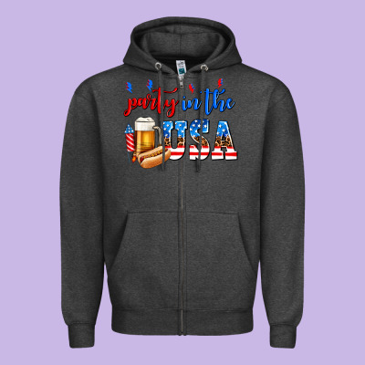 Party In The Usa Zipper Hoodie Designed By Adodesignshop