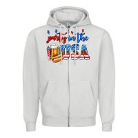 Dove Grey party in the usa Zipper Hoodie - AdoDesignShop