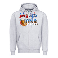 Heather Grey party in the usa Zipper Hoodie - AdoDesignShop