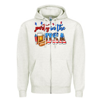 Oatmeal Heather party in the usa Zipper Hoodie - AdoDesignShop