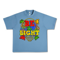 Pebble Blue be the light Urban Heavy Tee - Zillion Design Studio