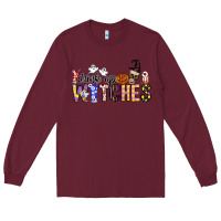 Burgundy Drink Up Witches Long Sleeve Tee - CowhideDigitalArt