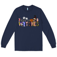 Navy Drink Up Witches Long Sleeve Tee - CowhideDigitalArt