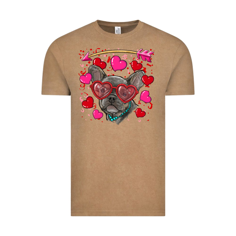 Valentine's Day French Bulldog Puppy Vintage Tee by RanaPortraitStore | Teevron