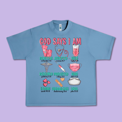 God Says I Am Urban Heavy Tee Designed By Texasbilliewilder