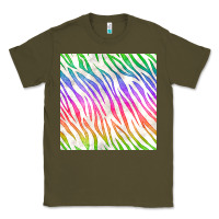 Army Green watercolor rainbow zebra seamless pattern Classic Tee - BundleAndBundleShop