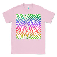 Bubblegum Pink watercolor rainbow zebra seamless pattern Classic Tee - BundleAndBundleShop