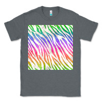 Charcoal Heather watercolor rainbow zebra seamless pattern Classic Tee - BundleAndBundleShop