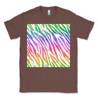Chestnut watercolor rainbow zebra seamless pattern Classic Tee - BundleAndBundleShop