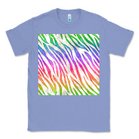 Colony Blue watercolor rainbow zebra seamless pattern Classic Tee - BundleAndBundleShop