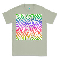 Matcha watercolor rainbow zebra seamless pattern Classic Tee - BundleAndBundleShop