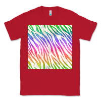 Red watercolor rainbow zebra seamless pattern Classic Tee - BundleAndBundleShop