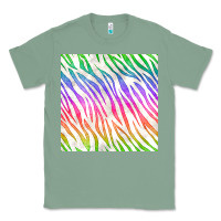 Sage watercolor rainbow zebra seamless pattern Classic Tee - BundleAndBundleShop