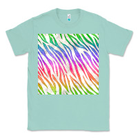 Seafoam watercolor rainbow zebra seamless pattern Classic Tee - BundleAndBundleShop
