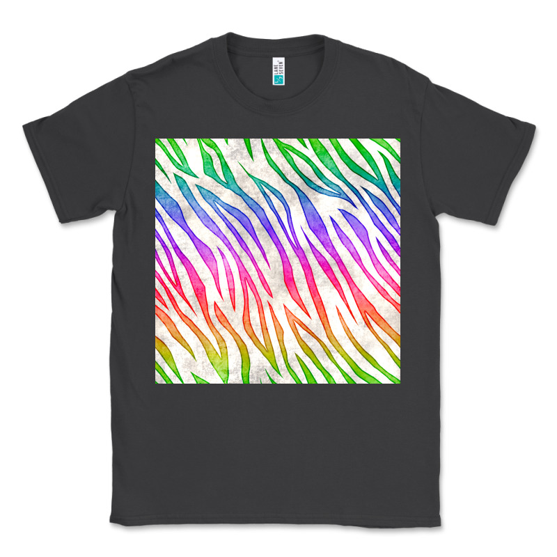Watercolor Rainbow Zebra Seamless Pattern Classic Tee by BundleAndBundleShop | Teevron