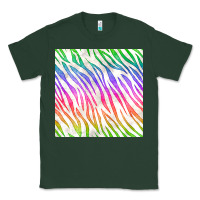 Sports Green watercolor rainbow zebra seamless pattern Classic Tee - BundleAndBundleShop