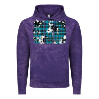 Cloud Purple winter plaid cowhide pattern background Vintage Hoodie - RanaPortraitStore