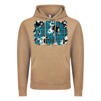 Vintage Coffee winter plaid cowhide pattern background Vintage Hoodie - RanaPortraitStore
