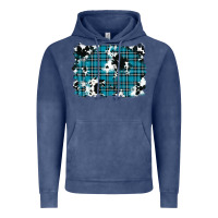 Vintage Denim winter plaid cowhide pattern background Vintage Hoodie - RanaPortraitStore