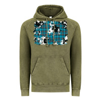 Vintage Olive winter plaid cowhide pattern background Vintage Hoodie - RanaPortraitStore