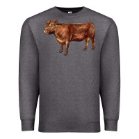 Charcoal Heather red angus cow Premium Sweatshirt - LillyAllenDesigns