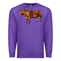 Purple red angus cow Premium Sweatshirt - LillyAllenDesigns