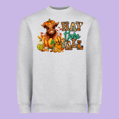 Heavyweight Sweatshirt Hay there Fall pumpkin heifer