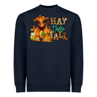 Navy Hay there Fall pumpkin heifer Heavyweight Sweatshirt - RanaPortraitStore