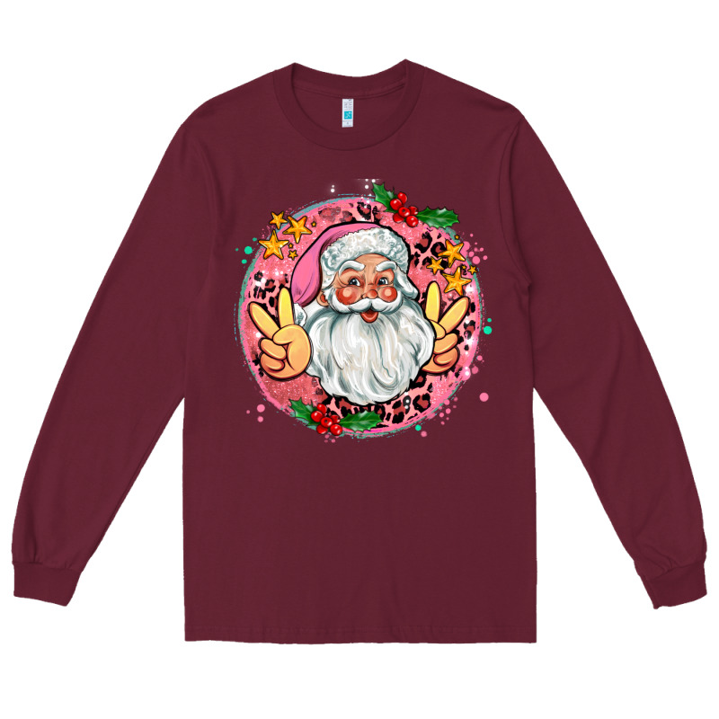 Merry Christmas Peace Santa Long Sleeve Tee by AdoDesignShop | Teevron