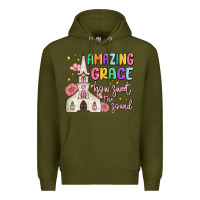 Army Green amazing grace how sweet the sound Premium Hoodie - MaliasSmallBusiness