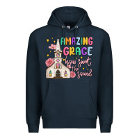 Navy amazing grace how sweet the sound Premium Hoodie - MaliasSmallBusiness