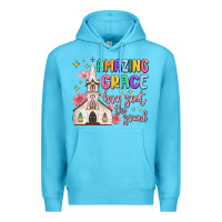 Ocean Blue amazing grace how sweet the sound Premium Hoodie - MaliasSmallBusiness