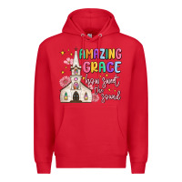 Red amazing grace how sweet the sound Premium Hoodie - MaliasSmallBusiness