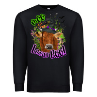 Black Moo i mean boo Cow Premium Sweatshirt - NancyCooperArtShop