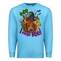 Ocean Blue Moo i mean boo Cow Premium Sweatshirt - NancyCooperArtShop