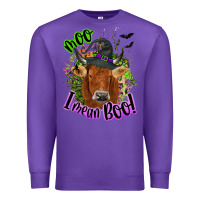 Purple Moo i mean boo Cow Premium Sweatshirt - NancyCooperArtShop