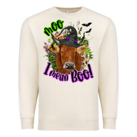 Sandshell Moo i mean boo Cow Premium Sweatshirt - NancyCooperArtShop