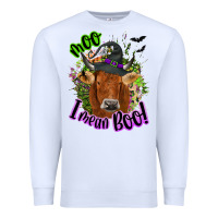 White Moo i mean boo Cow Premium Sweatshirt - NancyCooperArtShop