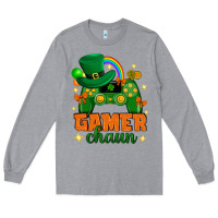 Heather Grey Gamer chaun st.patricks day Long Sleeve Tee - Neo Western