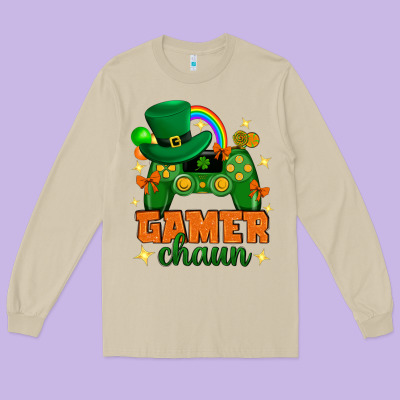 Gamer Chaun St.patricks Day Long Sleeve Tee Designed By Neo Western