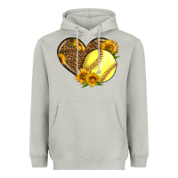 Moon Dust Softball Heart With Sunflowers Heavyweight Hoodie - LillyAllenDesigns