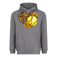 Storm Softball Heart With Sunflowers Heavyweight Hoodie - LillyAllenDesigns