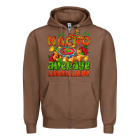 Chestnut nacho average lunch lady  with nacho Zipper Hoodie - AdoDesignShop