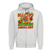 Dove Grey nacho average lunch lady  with nacho Zipper Hoodie - AdoDesignShop